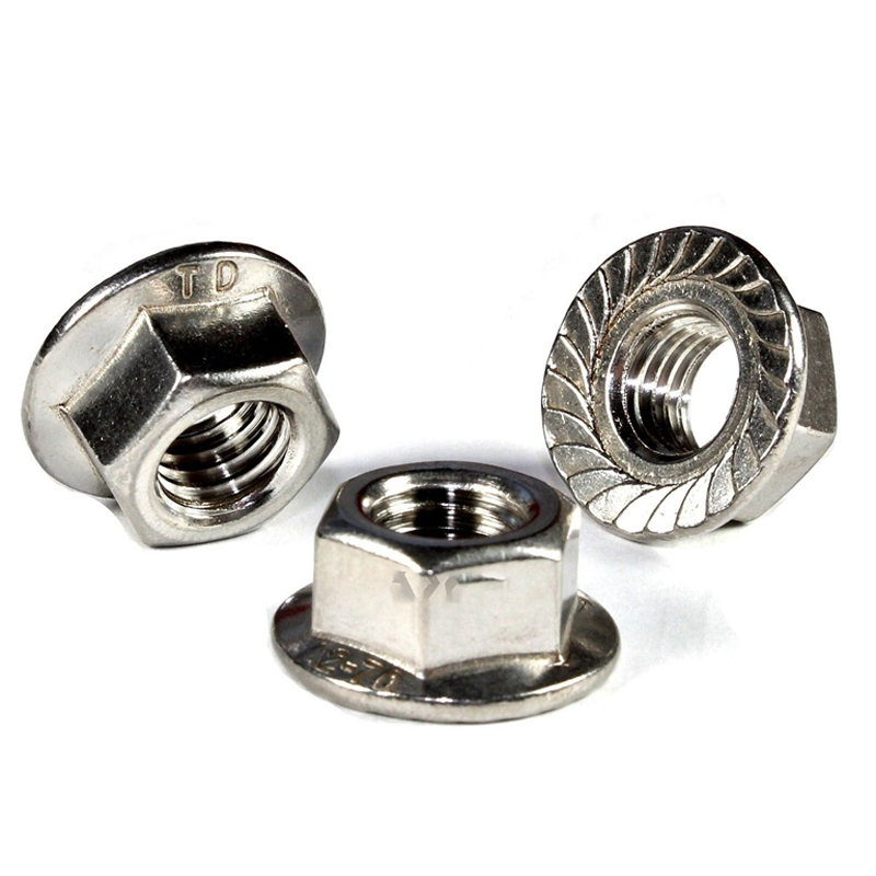 Đai ốc có gờ thép không gỉ A4 phù hợp bu lông và ốc vít M3 M4 M5 M6 M8 M10 M12 M16